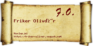 Friker Olivér névjegykártya